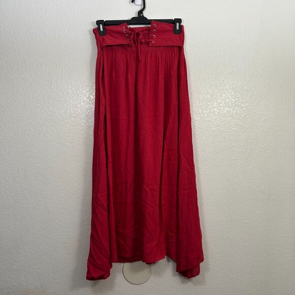 beyoutiful Dresses & Skirts - Corset Style Lace Up A-Line Maxi Skirt Piratecore Ren Fest Renaissance Peasant